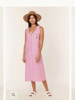Fanm Mon x Andie Anamur Linen Dress in the gorgeous Aster pink - NWT
